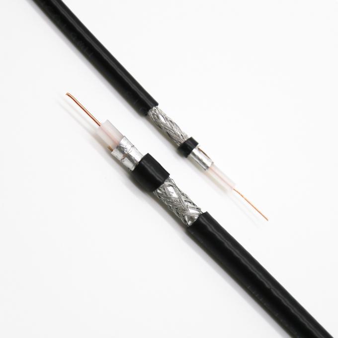 Black 75ohm RG6 RG11 RG59 CATV Flexible RF Coaxial Cable 1